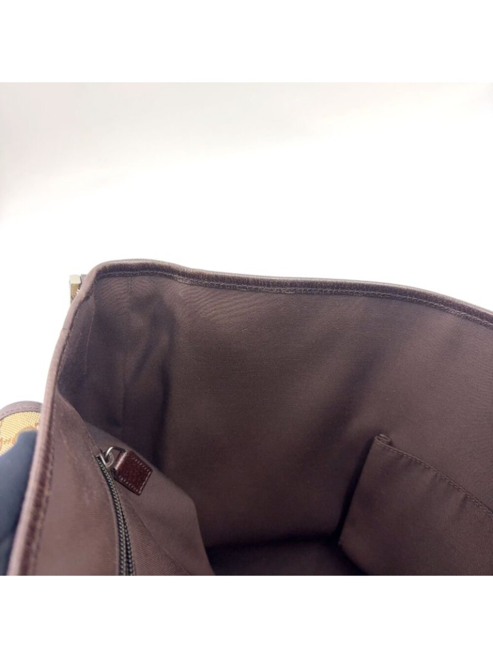 Gucci GG Canvas Brown Beige Shoulder Bag Silver - Picture 11 of 13